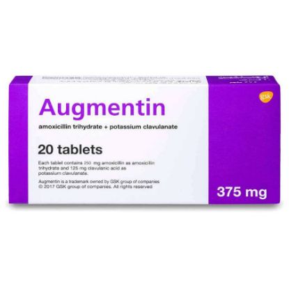 Picture of AUGMENTIN 375 MG 20 TAB 4073