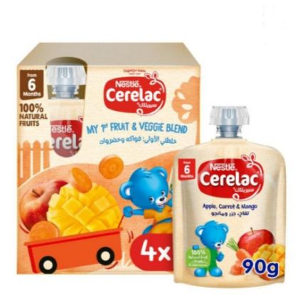 صورة Cerelac Puree Apple Mango Carrot (4*90g) Family Pack+6 mnths