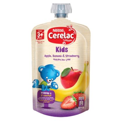 صورة Cerelac Puree Kids Apple Banana Strawberry 110g + 3 years
