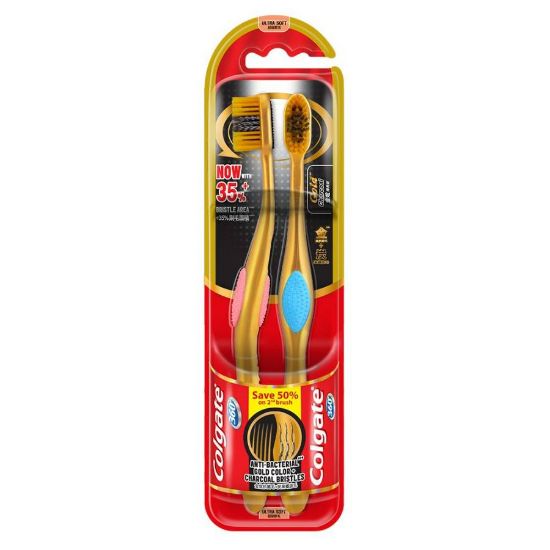 صورة No FDA - كولجيت 360 فرشة اسنان الذهبية بفحم الخشب ناعم