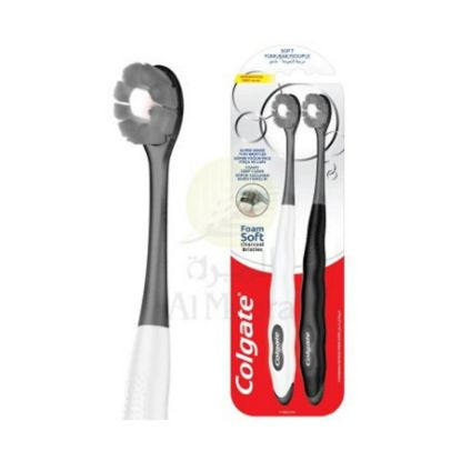 صورة كولجيت فرشاة أسنان فحم ناعمة فائقة الكثافة قطعتين