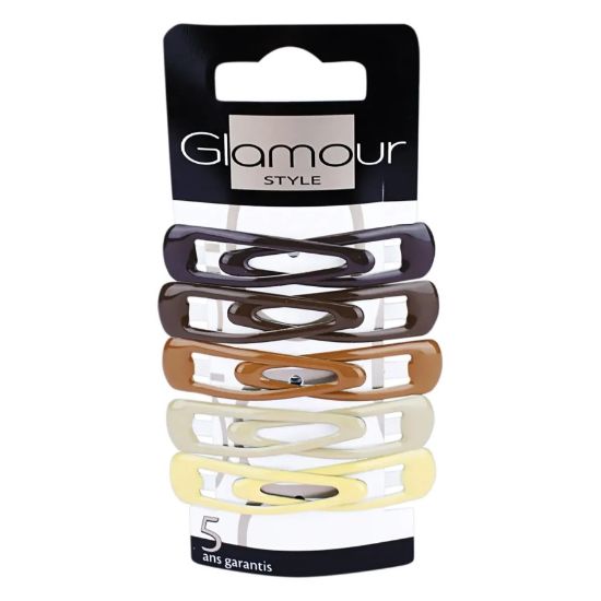 صورة جلامور مشبك شعر سناب متنوع بني 10  قطعة