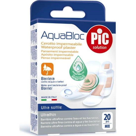 صورة Pic AquaBloc Plaster Anti Bacterial W/Proof Mix Assorted Pac