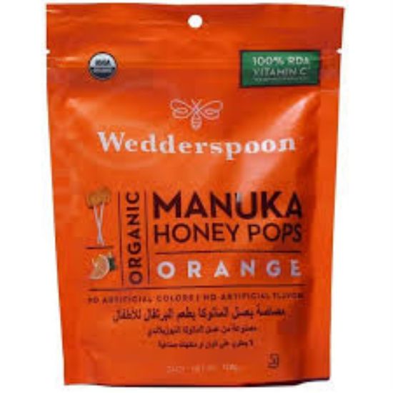 Picture of WEDDERSPOON ORGANIC MANUKA HONEY LOLLIPOP ORANGE 120GM-2683