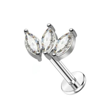 صورة اكس8 بادي حلق اذن فاخر زركون ستيل 3*3م FE535