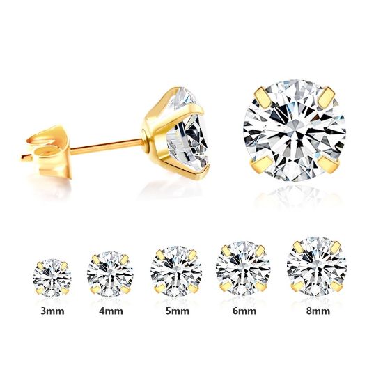 Picture of X8 BUDDY LUXURY EARRINGS ZIRCON STEEL 4MM FE504