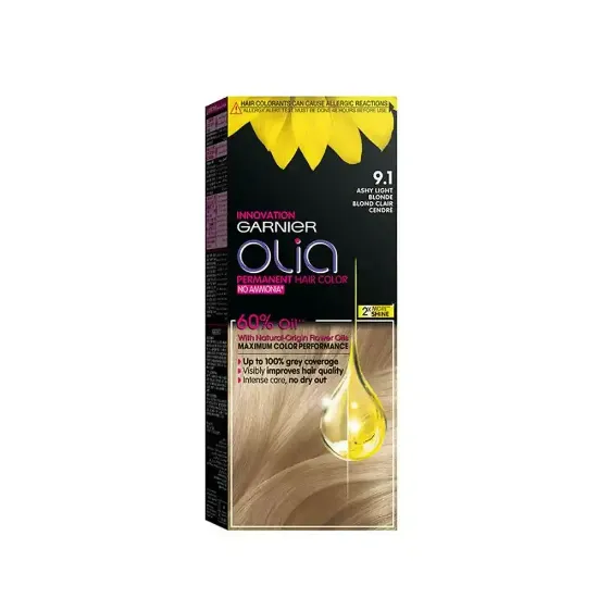 Picture of Garnier Olia Ammonia-Free Hair Color - Light Ash Blonde 9.1