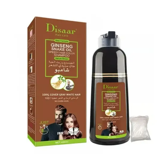 Picture of Disar Ginseng and Snake Oil Shampoo for Natural Brown Hair Dye - 400ml