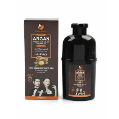 Picture of Saada Beauty Shampoo, Fast Hair Color with Argan Oil, Dark Brown - 240ml