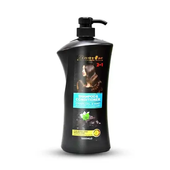 Picture of Lena Rose Shampoo and Conditioner with Charcoal and Mint Extract - 1000 ml