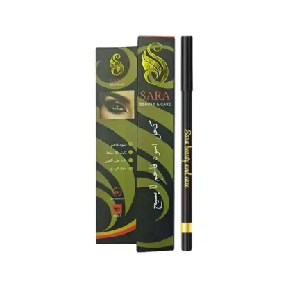 Picture of Sarah Beauty Jet Black Eyeliner Pencil, Non-Smearing, Waterproof, with Sharpener