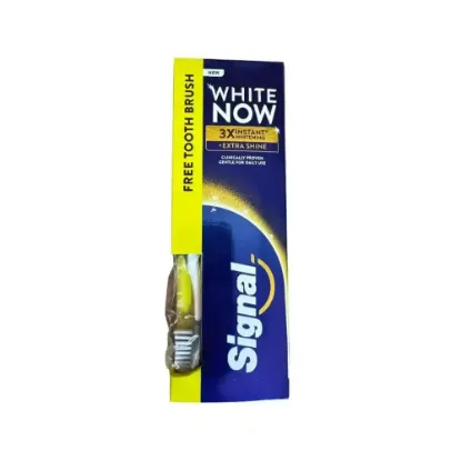 Picture of Signal White Now Extra Shine Toothpaste 75ml + Free Toothbrush
