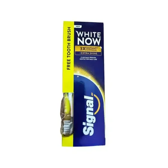 Picture of Signal White Now Extra Shine Toothpaste 75ml + Free Toothbrush