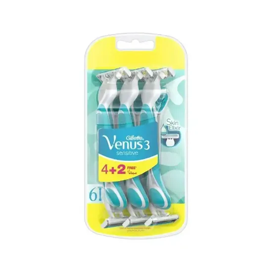 Picture of Gillette Venus 3 Sensitive Women's Razor 4 + 2 Free