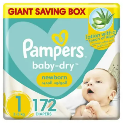 Picture of PAMPERS BOX BABY DRY--(NO 1) NEWBORN (136PCS)